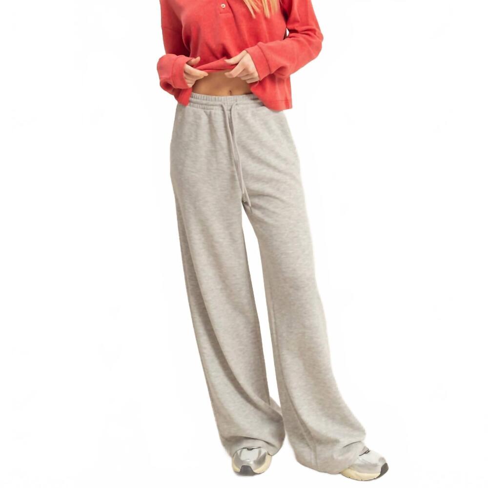 NEW HYFVE flowy knit drawstring pants in heather grey